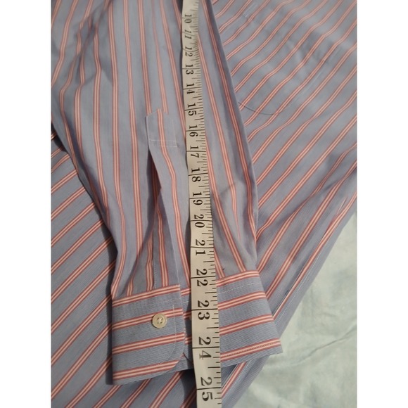 Brooks Brothers Shirt Mens 15 1/2, 33 Blue Stripe Non-Iron Cotton Long Sleeve - Picture 6 of 6